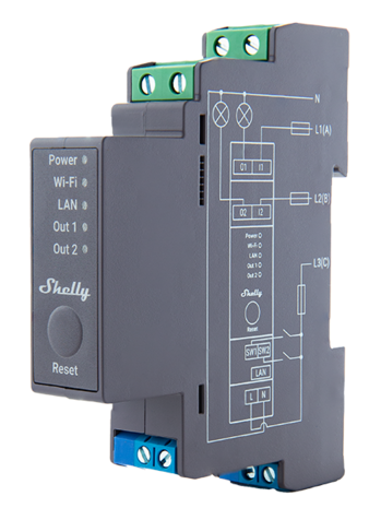 Shelly PRO 2 DIN-Rail schakelaar