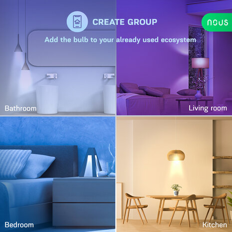 Nous E27 Smart Bulb RGB Wifi Matter 