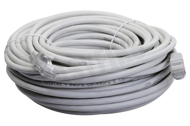 UTP CAT6E Netwerkkabel Wit, 20 meter, 2x RJ45 Male