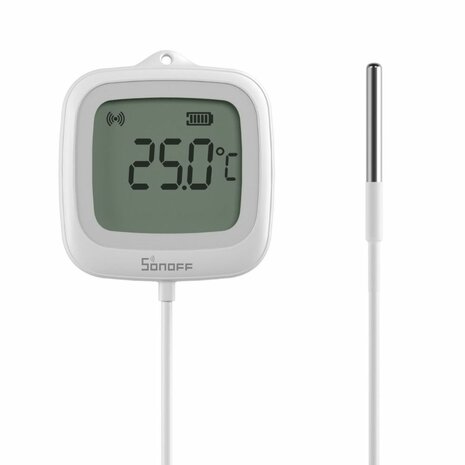 Sonoff IP65 Zigbee Temperatuur en Luchtvochtigheidssensor met display (sondeversie)