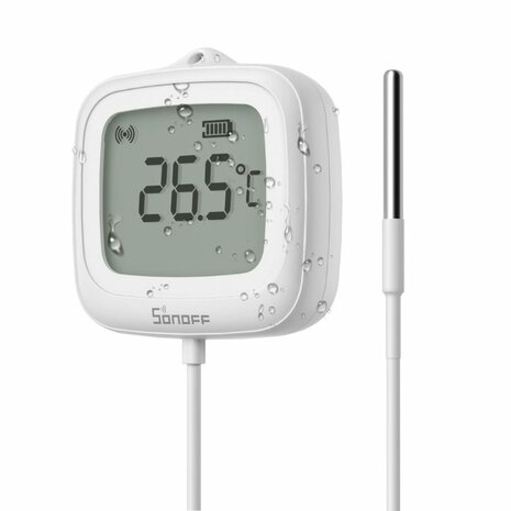 Sonoff IP65 Zigbee Temperatuur en Luchtvochtigheidssensor met display (sondeversie)