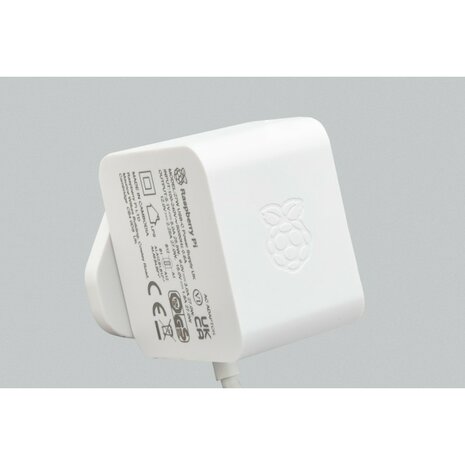 Officiële Raspberry Pi 5 voeding 27W usb-c Wit