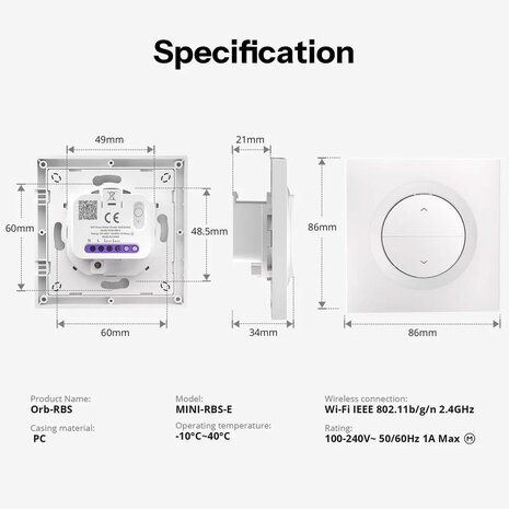 SONOFF Fusion Orb-RBS &ndash; Matter Over WiFi Rolluik/Gordijn Module