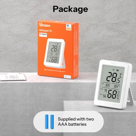 Sonoff AirGuard TH - 3.6&rdquo; LCD Zigbee temperatuur- en vochtigheidssensor