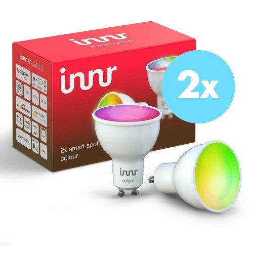 twee slimme GU10-kleurenspots, set van twee lampen met GU10-fitting