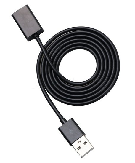 Opgerolde USB-kabel met transparant plastic bindertje