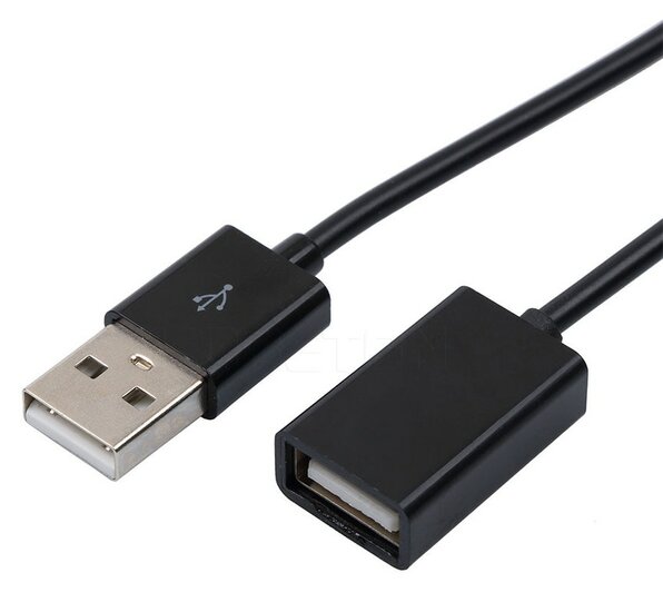 USB A verlengkabel 1 m, zwarte USB-verlengkabel