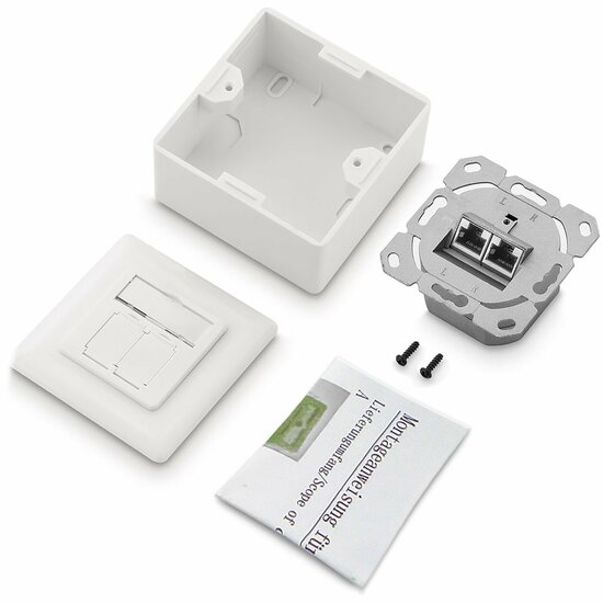 Datawandcontactdoos CAT6 2-Voudig