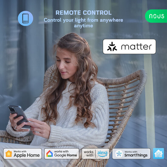 Nous E27 Smart Bulb RGB Wifi Matter 2-pack