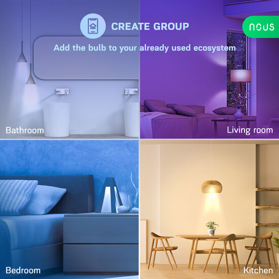 Nous E27 Smart Bulb RGB Wifi Matter 2-pack
