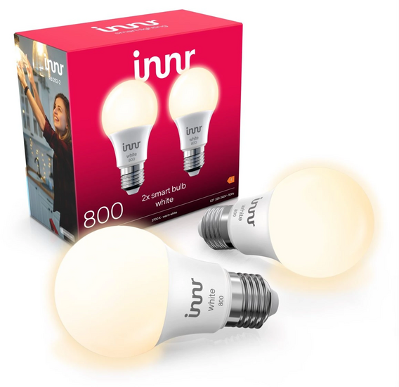Innr Slimme Lamp Warmwit E27 800lm 2-pack hashop.nl