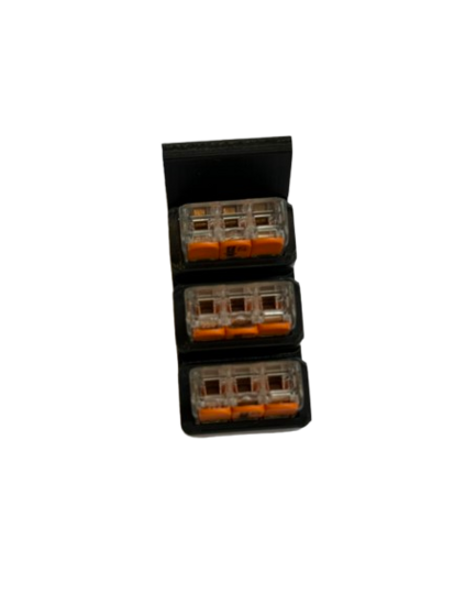 Din-rail adapter met 3 Wago klemmen