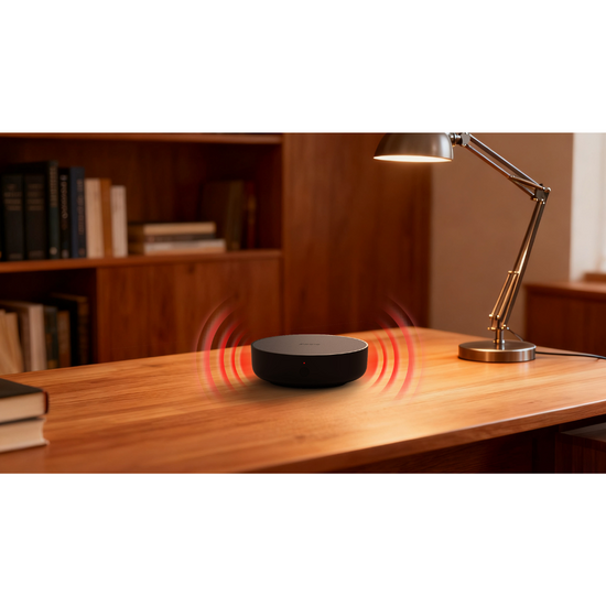 Verpakking met Aqara Hub M200 en meegeleverde accessoires