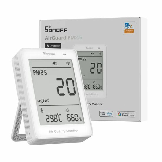 SONOFF AirGuard PM2.5/PM10 Matter Over Wi-Fi Air Quality Monitor