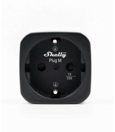 Shelly Plug M Gen3 &ndash; Wi-Fi + Bluetooth, Matter-compatibele slimme stekker met energie monitoring, zwart