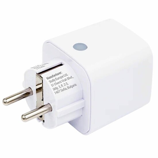 Shelly Plug M Gen3 &ndash; Slimme stekker met energiemeting, Wi-Fi + Bluetooth, Matter-compatibel, wit