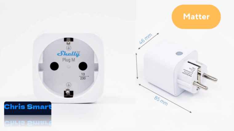 Shelly Plug M Gen3 &ndash; Slimme stekker met energiemeting, Wi-Fi + Bluetooth, Matter-compatibel, wit