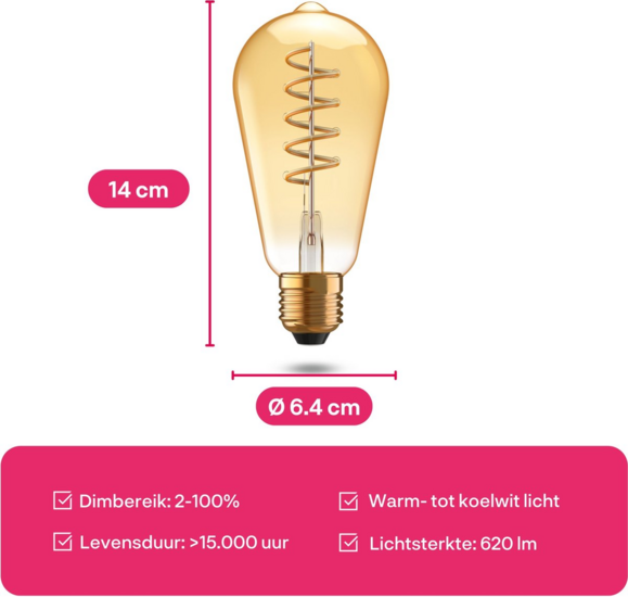 Innr Slimme Filament Edison Warmwit tot Koelwit E27