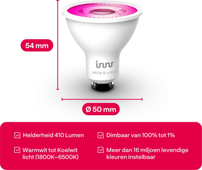 Innr Slimme Spot Wit &amp; Kleur GU10