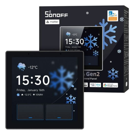 SONOFF NSPanel Pro Gen2 &ndash; Smart Home Bedieningspaneel met Zigbee &amp; Matter - Zwart hashop.nl