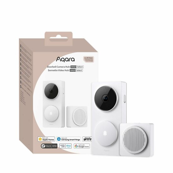 Aqara Doorbell Camera Hub G410 Select met chime-hub, wit