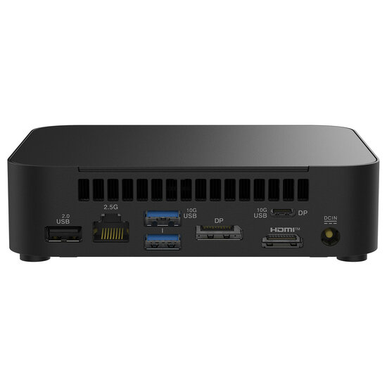 Asus Intel NUC 14 mini pc, achterzijde met poorten