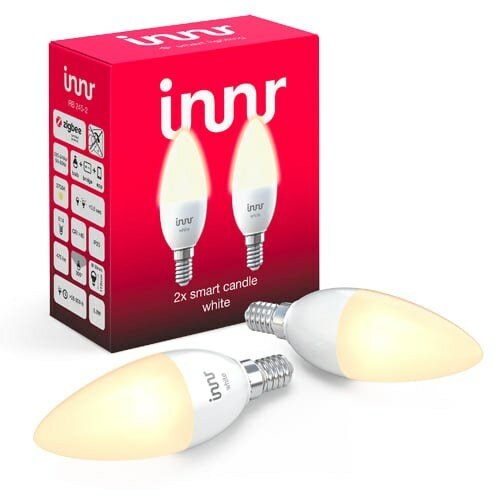 Twee kaarsvormige lampen met E14-fitting naast elkaar
