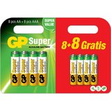 GP Super 8+8 pack Alkaline Batterij AA/AAA_