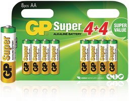 GP Super 4+4 pack Alkaline Batterij AA 1.5 V