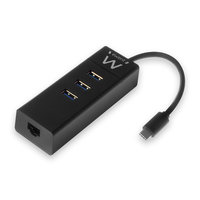 USB-C Hub met 3xUSB-A en Gigabit netwerk poort