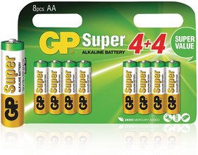 GP Super 4+4 pack Alkaline Batterij AA 1.5 V